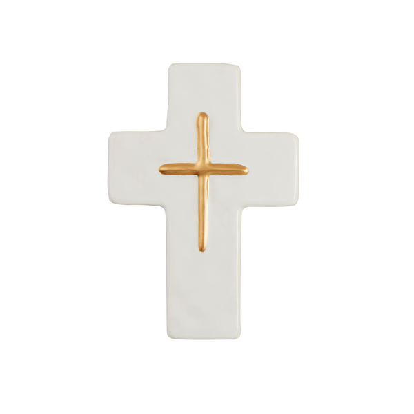 CERAMIC GOLD THIN CROSS