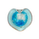 Ceramic, crystal glass middle, handmade, little dish, heart shape, light blue