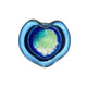 Ceramic, crystal glass middle, handmade, little dish, heart shape, blue