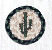 Hand Stenciled Jute Coaster 5 Inch