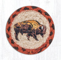 Hand Stenciled Jute Coaster 5 Inch