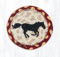 Hand Stenciled Jute Coaster 5 Inch