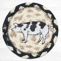 Hand Stenciled Jute Coaster 5 Inch