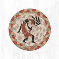 Hand Stenciled Jute Coaster 5 Inch