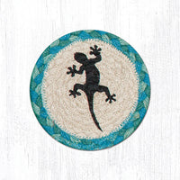 Hand Stenciled Jute Coaster 5 Inch