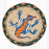 Hand Stenciled Jute Coaster 5 Inch