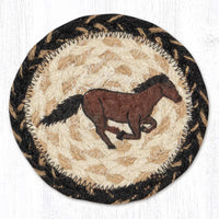 Hand Stenciled Jute Coaster 5 Inch