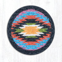 Hand Stenciled Jute Coaster 5 Inch