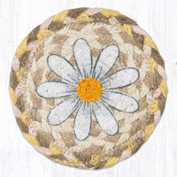 Hand Stenciled Jute Coaster 5 Inch