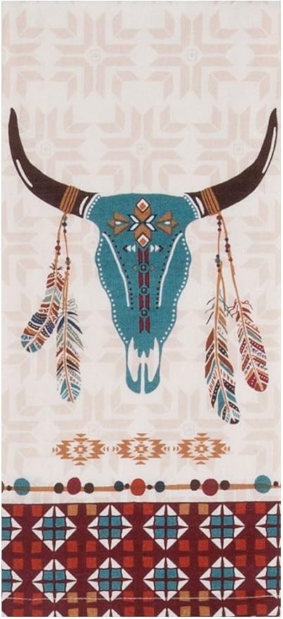 Southwest At Heart Skull Tea Towell