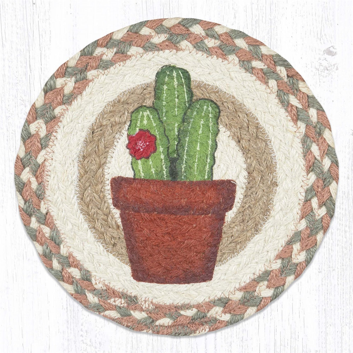 Hand Stenciled Jute Mat 7 Inch