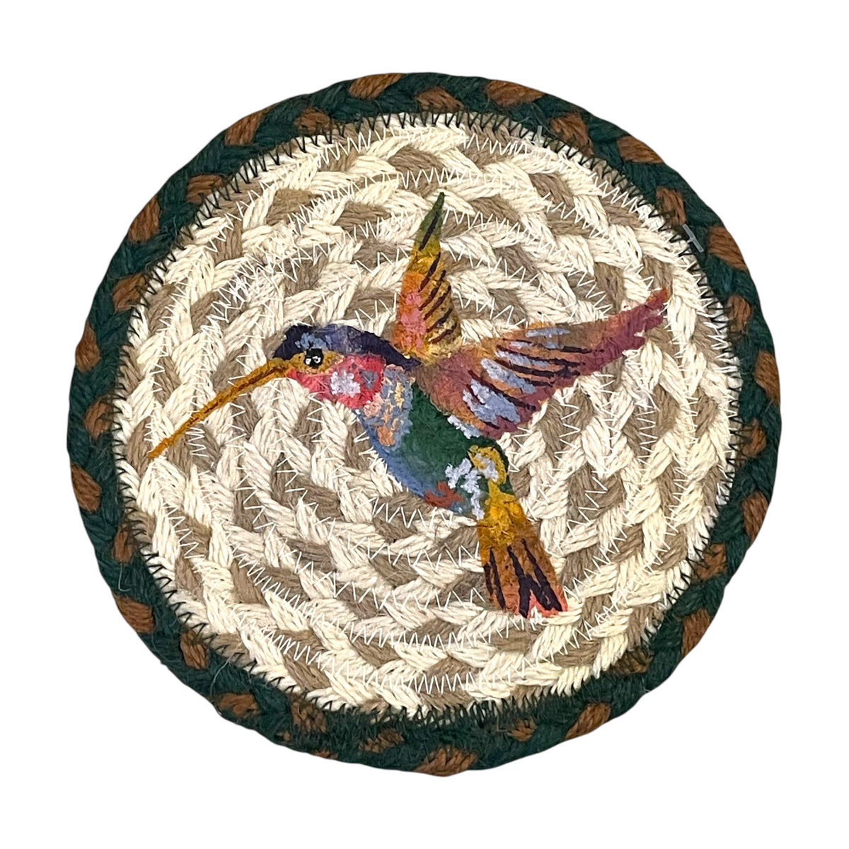 Hand Stenciled Jute Mat 7 Inch