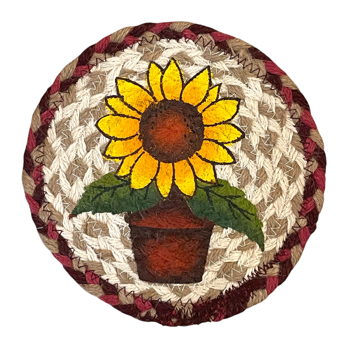 Hand Stenciled Jute Mat 7 Inch