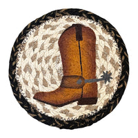 Hand Stenciled Jute Mat 7 Inch