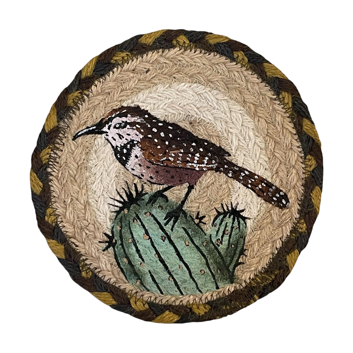 Hand Stenciled Jute Mat 7 Inch