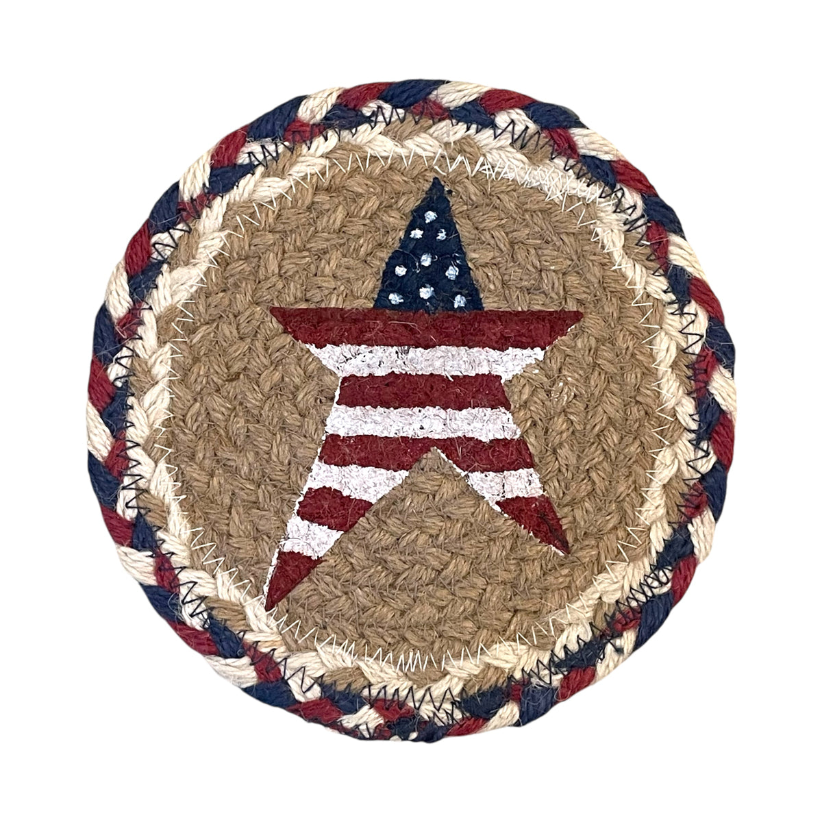 Hand Stenciled Jute Mat 7 Inch