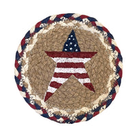 Hand Stenciled Jute Mat 7 Inch