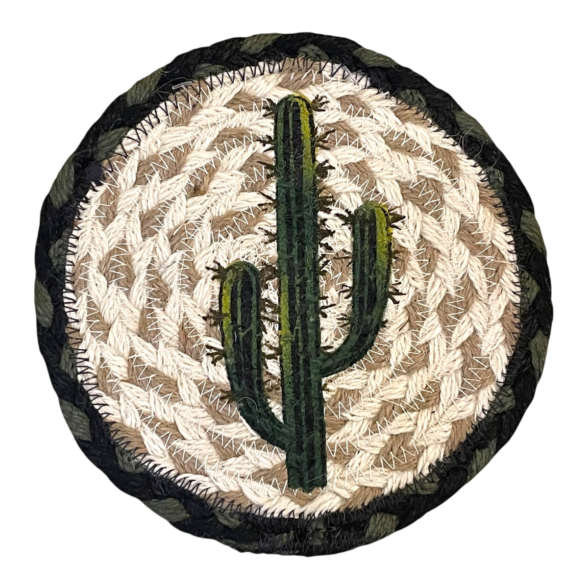 Hand Stenciled Jute Mat 7 Inch