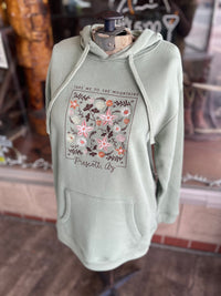 Embroidered Flowers Prescott Adult Hoodie