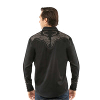 Scully Men’s Embroidered Yokes Western Shirt Black