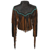 Scully Ladies Studded Leather Fringe Jacket