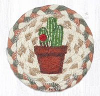 Hand Stenciled Jute Coaster 5 Inch