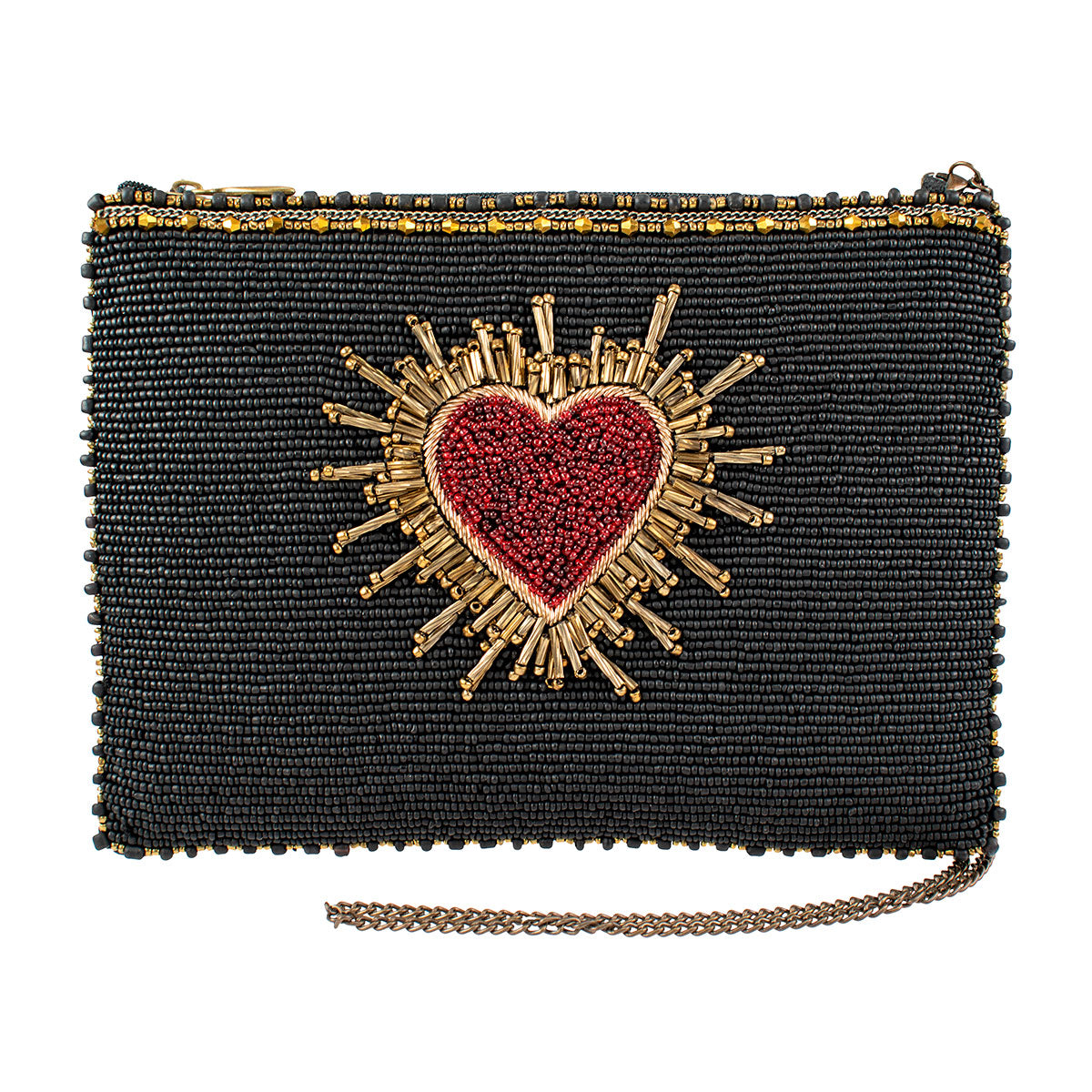 Affection Heart Mini Beaded Red Heart Crossbody Handbag