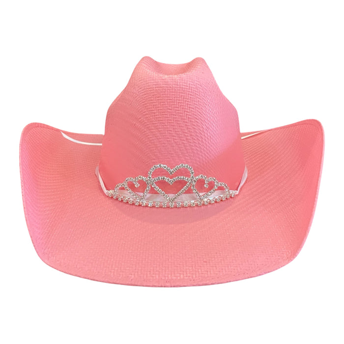 Twister Youth Pink Tiara Straw Hat