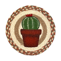 Hand Stenciled Jute Large Mat 10 Inch