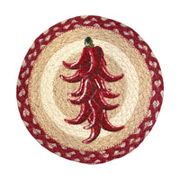 Hand Stenciled Jute Large Mat 10 Inch
