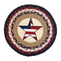 Hand Stenciled Jute Large Mat 10 Inch