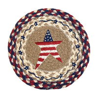 Hand Stenciled Jute Large Mat 10 Inch