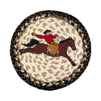 Hand Stenciled Jute Large Mat 10 Inch