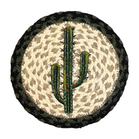 Hand Stenciled Jute Large Mat 10 Inch