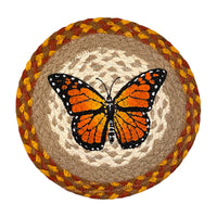 Hand Stenciled Jute Large Mat 10 Inch