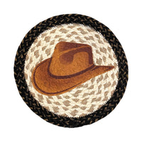 Hand Stenciled Jute Mat 7 Inch