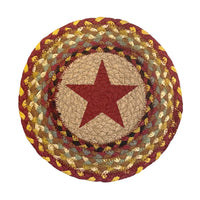 Hand Stenciled Jute Large Mat 10 Inch