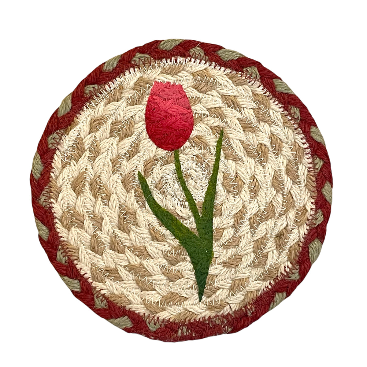 Hand Stenciled Jute Mat 7 Inch