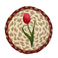 Hand Stenciled Jute Mat 7 Inch