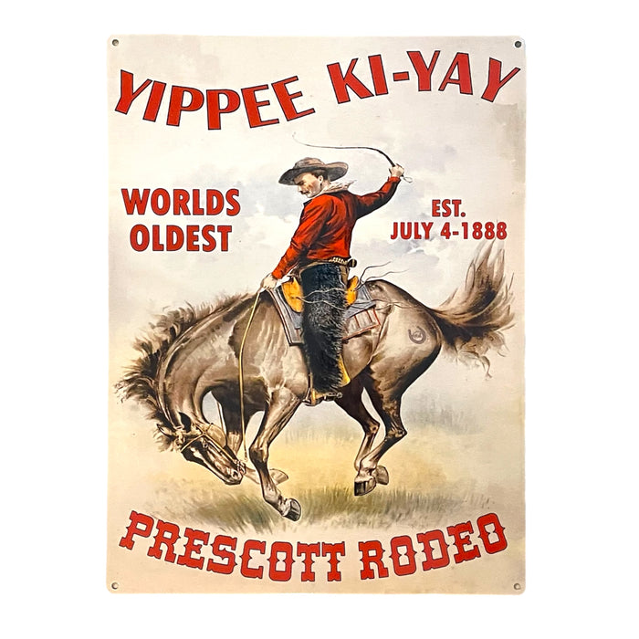 ‘Yipee Ki-Yay’ Bronc Rider Large Metal Sign