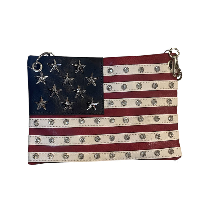 American Flag Gemstone Cross Body Bag