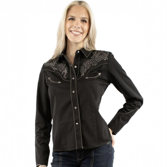 Sculpt Women’s Embroidered Yolks Snap Longsleeve Shirt