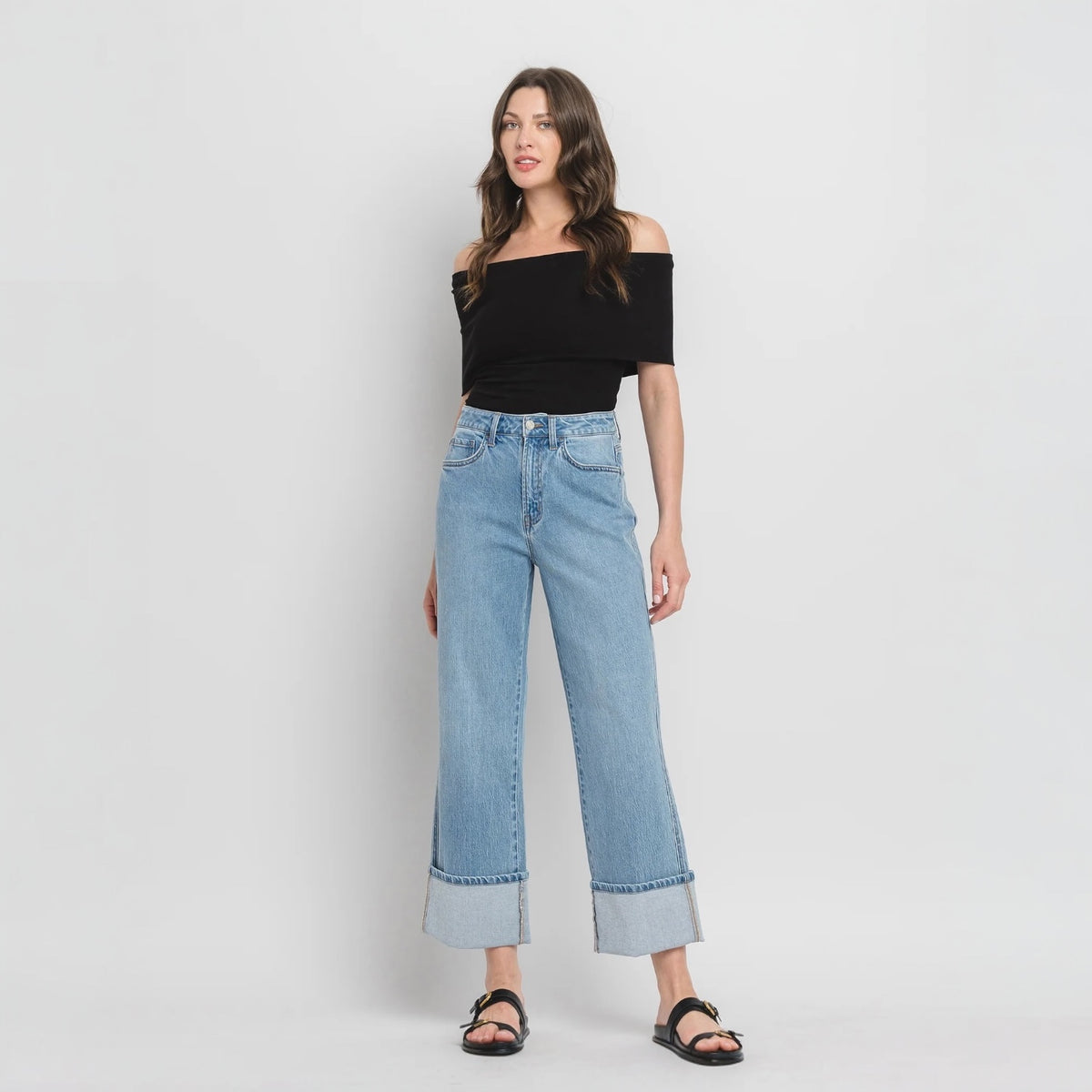 Vervet Super High Rise Cuffed Baggy Straight Enrapture Jeans