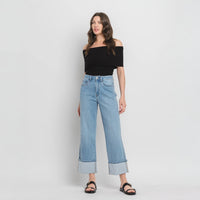 Vervet Super High Rise Cuffed Baggy Straight Enrapture Jeans