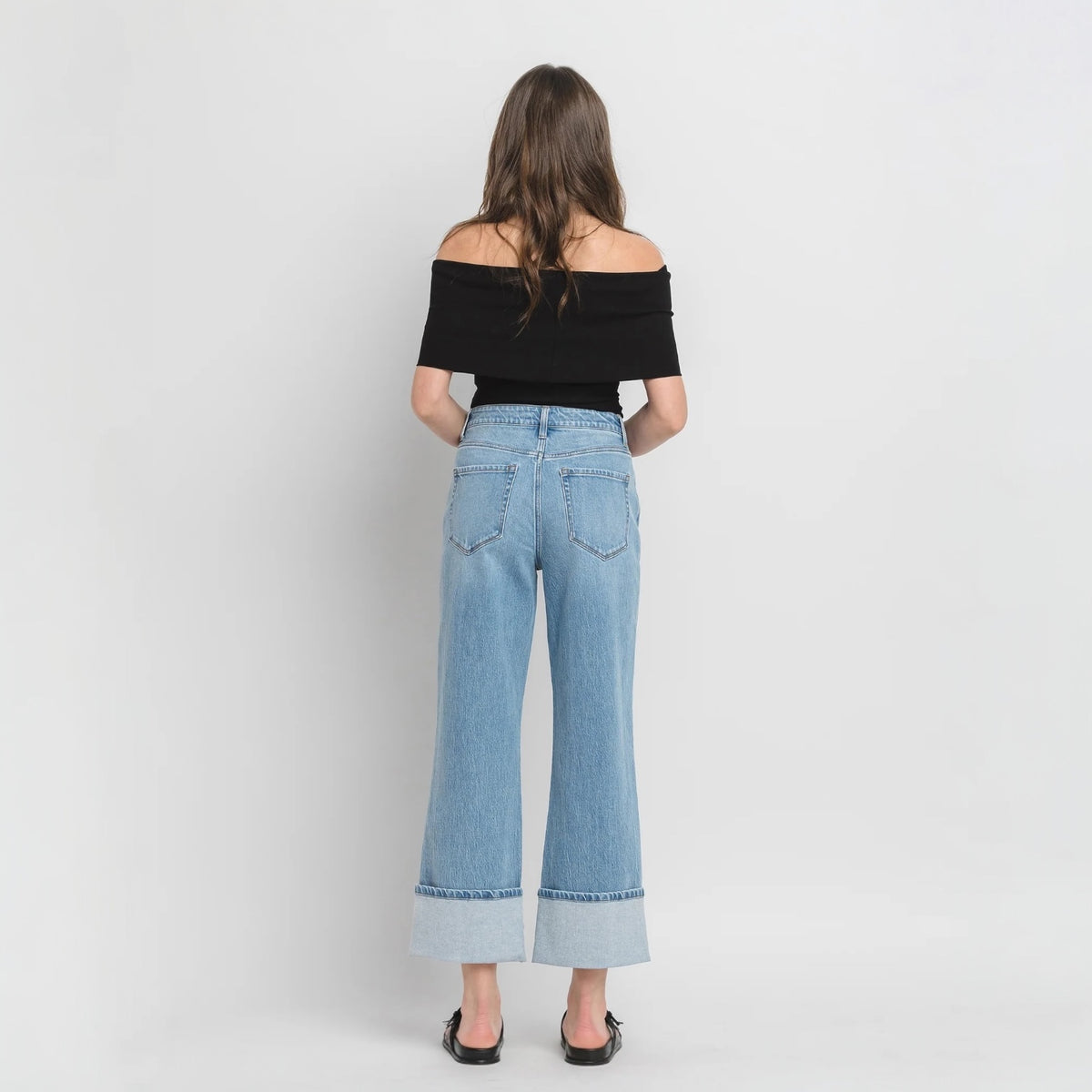 Vervet Super High Rise Cuffed Baggy Straight Enrapture Jeans