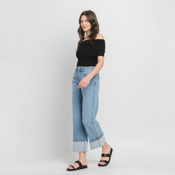 Vervet Super High Rise Cuffed Baggy Straight Enrapture Jeans