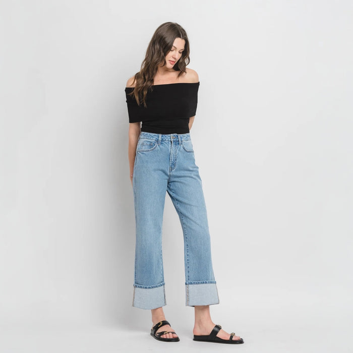 Vervet Super High Rise Cuffed Baggy Straight Enrapture Jeans