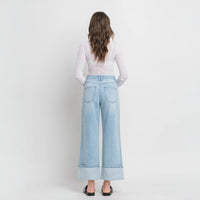 Vervet Super High Rise Cuffed Baggy Wide Streamline Jeans