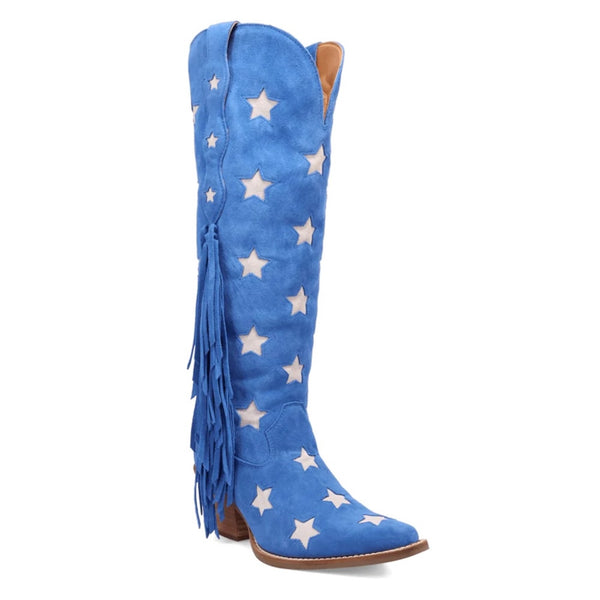 Dingo Super Star Fringe Tooled Inlay Snip Toe Cowboy Boots