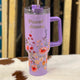Stainless Steel Floral Tumbler 40oz.